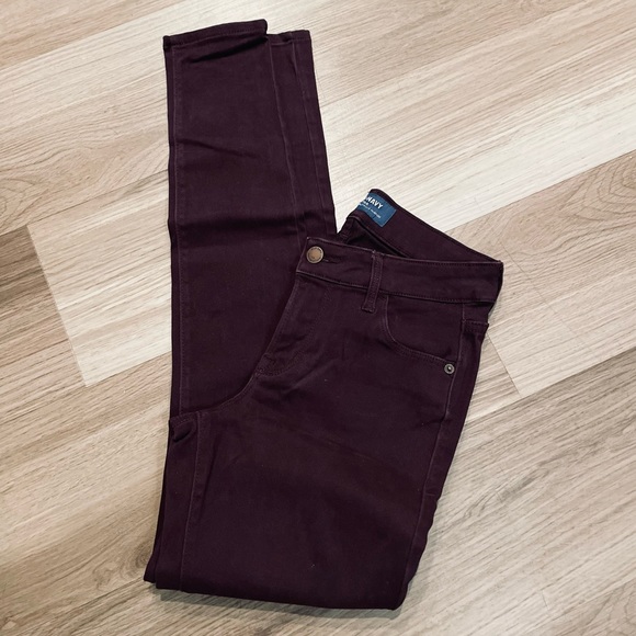 Old Navy ‘RockStar’ Mid-Rise Skinny Purple Pants Size 0 NWOT - Picture 1 of 12
